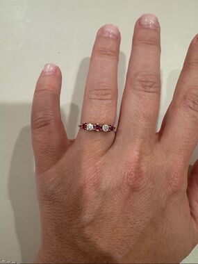 14K Gold Classic Ruby and Diamond 5-Stone Ring